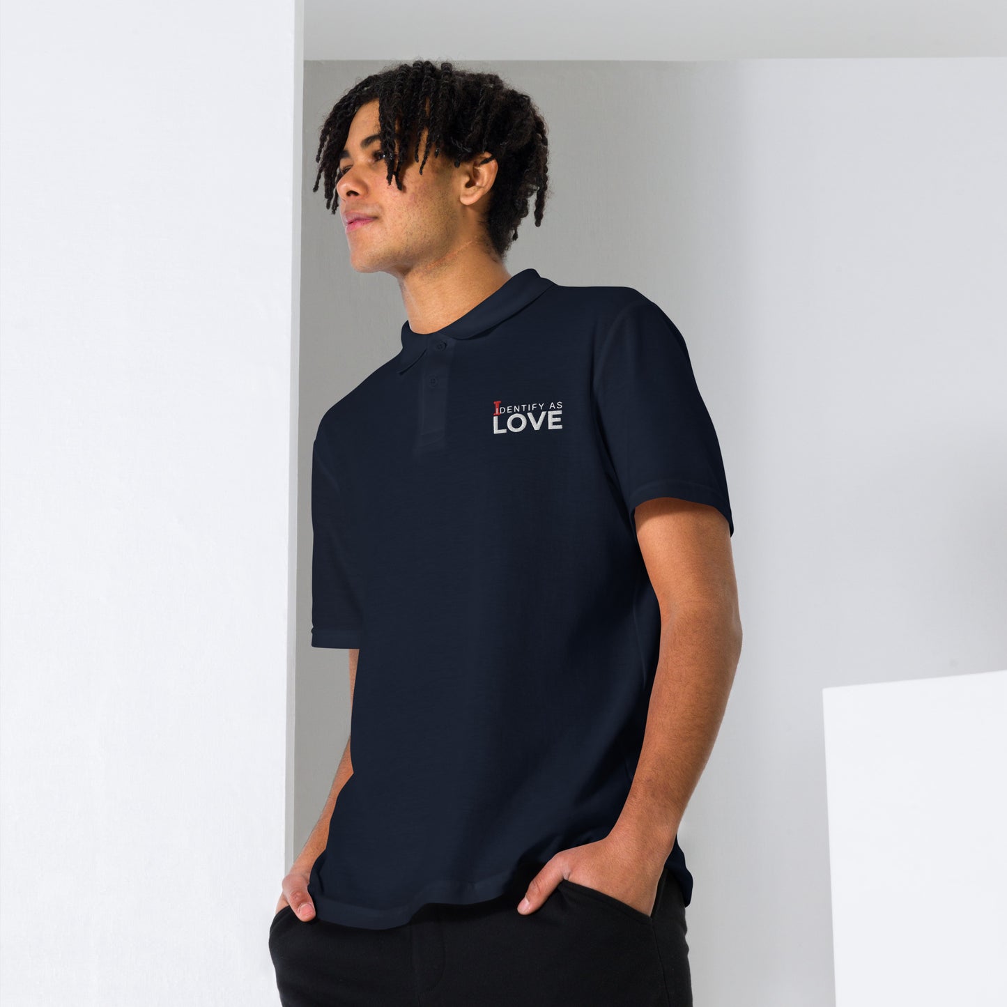 Identify As Love Unisex pique polo shirt