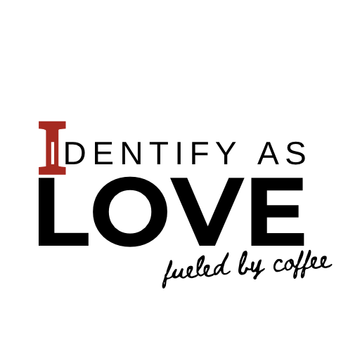 Identify As Love: White glossy mug