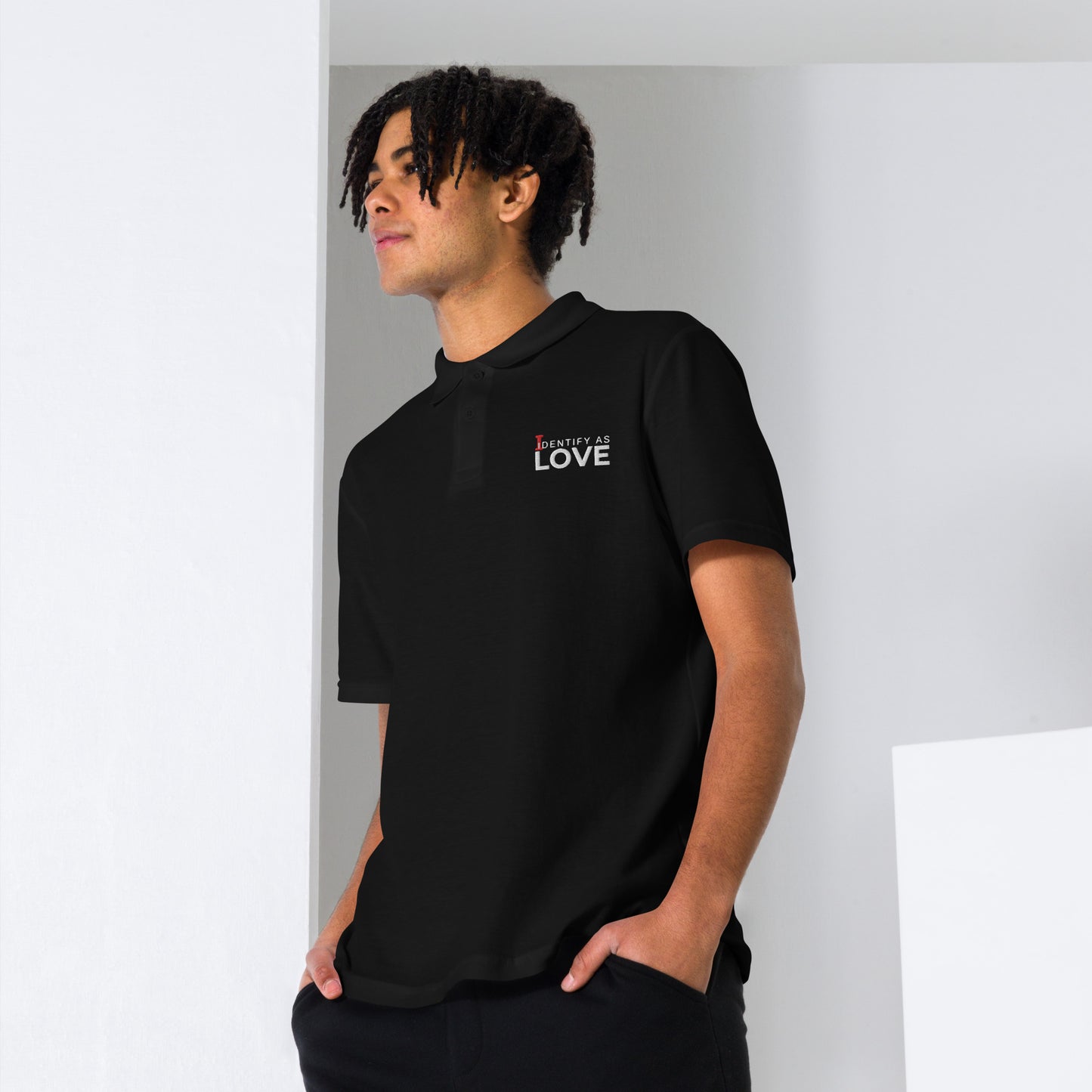 Identify As Love Unisex pique polo shirt