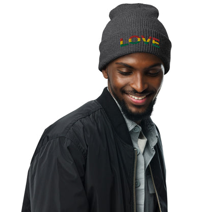 Rasta Love Waffle beanie