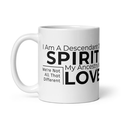 Descendant Of Spirit: White glossy mug