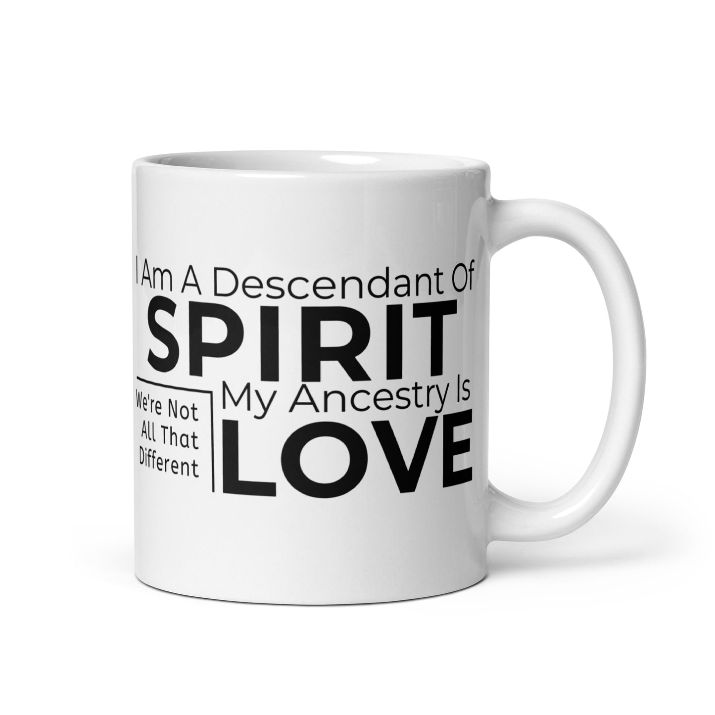 Descendant Of Spirit: White glossy mug