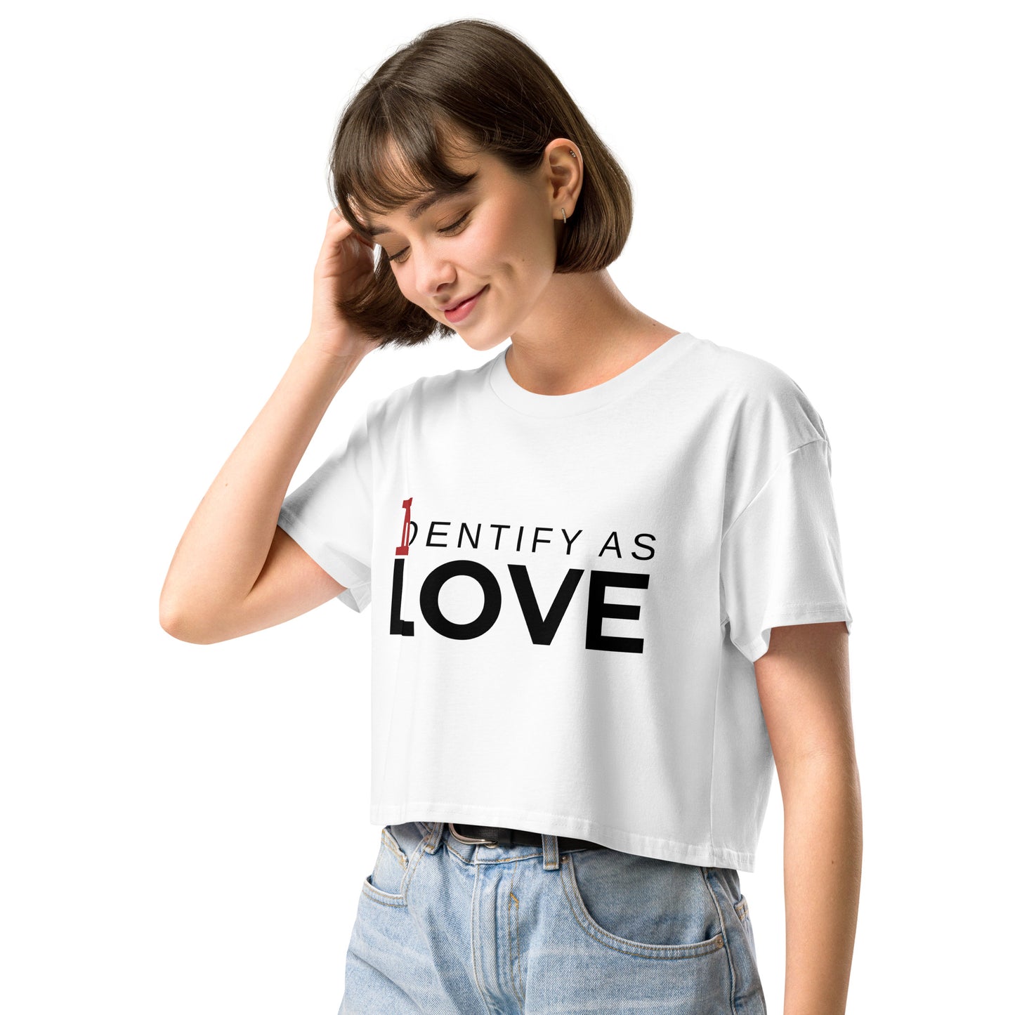 Identify As Love: Women’s crop top