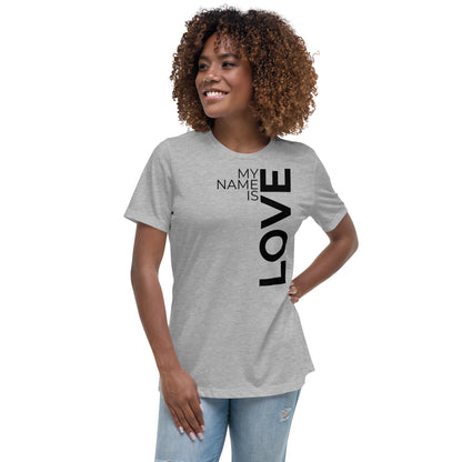 Love Vertical Print: Women's Relaxed T-Shirt