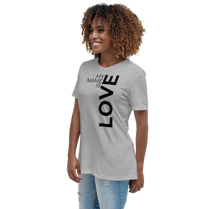Love Vertical Print: Women's Relaxed T-Shirt