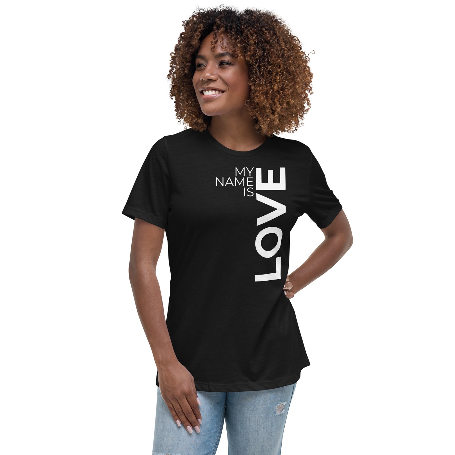 Love Vertical Print: Women's Relaxed T-Shirt