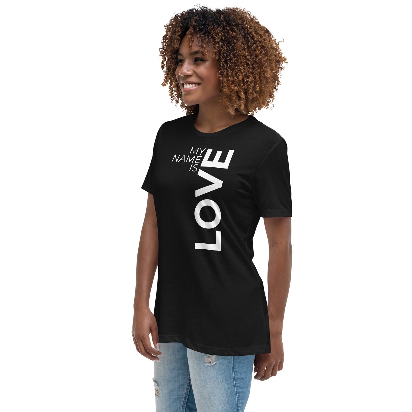 Love Vertical Print: Women's Relaxed T-Shirt