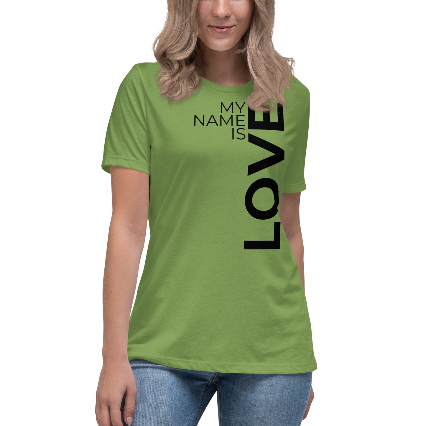 Love Vertical Print: Women's Relaxed T-Shirt