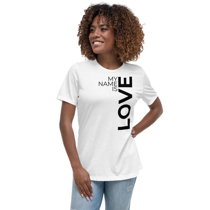 Love Vertical Print: Women's Relaxed T-Shirt