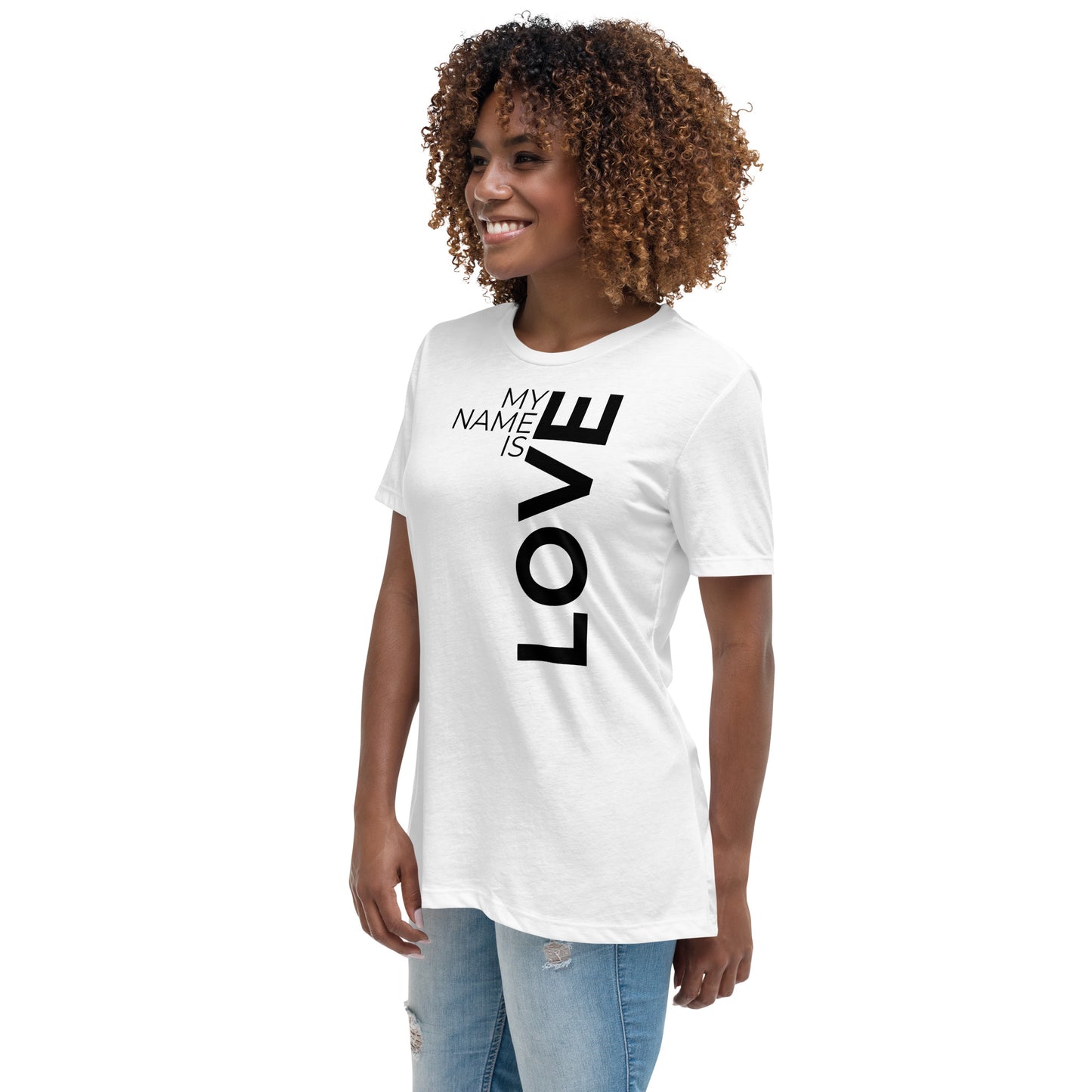 Love Vertical Print: Women's Relaxed T-Shirt